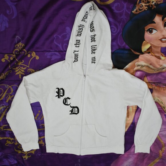 PUSSYCAT DOLLS DON'T CHA WISH HOT LIKE ME HOODIE size SMALL STAINED USED AS IS - Picture 1 of 16